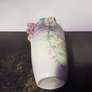 Vase K&G Luneville céramique décor fleurs vintage