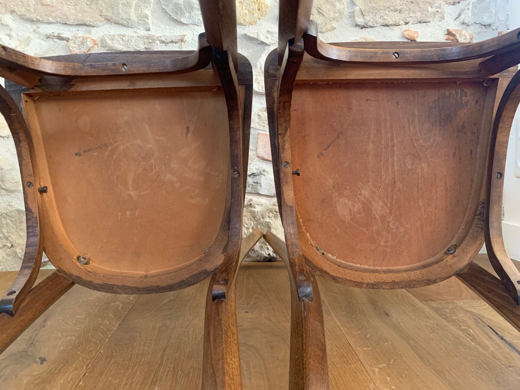 Pair of Baumann bistro chairs