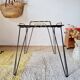 Black metal side table with scoubidou, 1950s