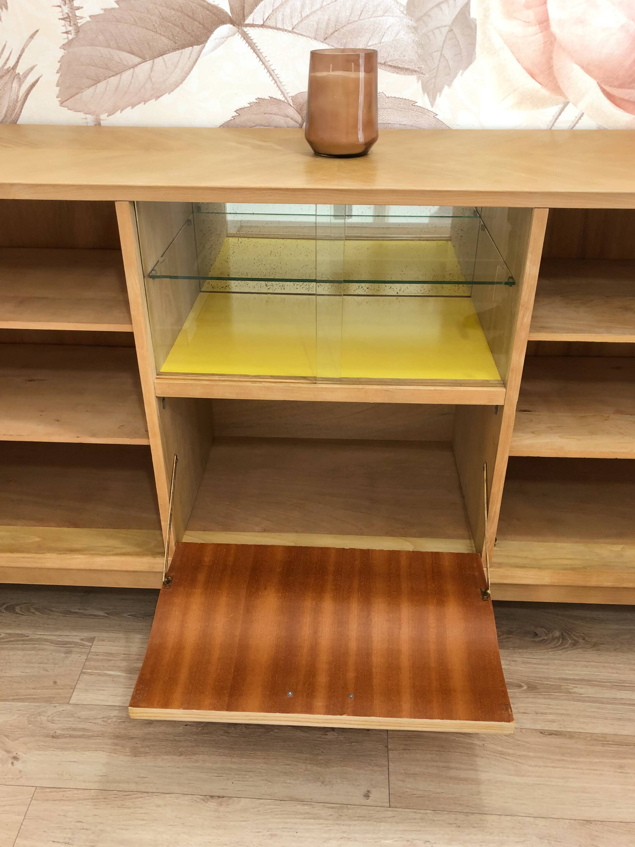 1960s sideboard with beautiful chevron marquetry