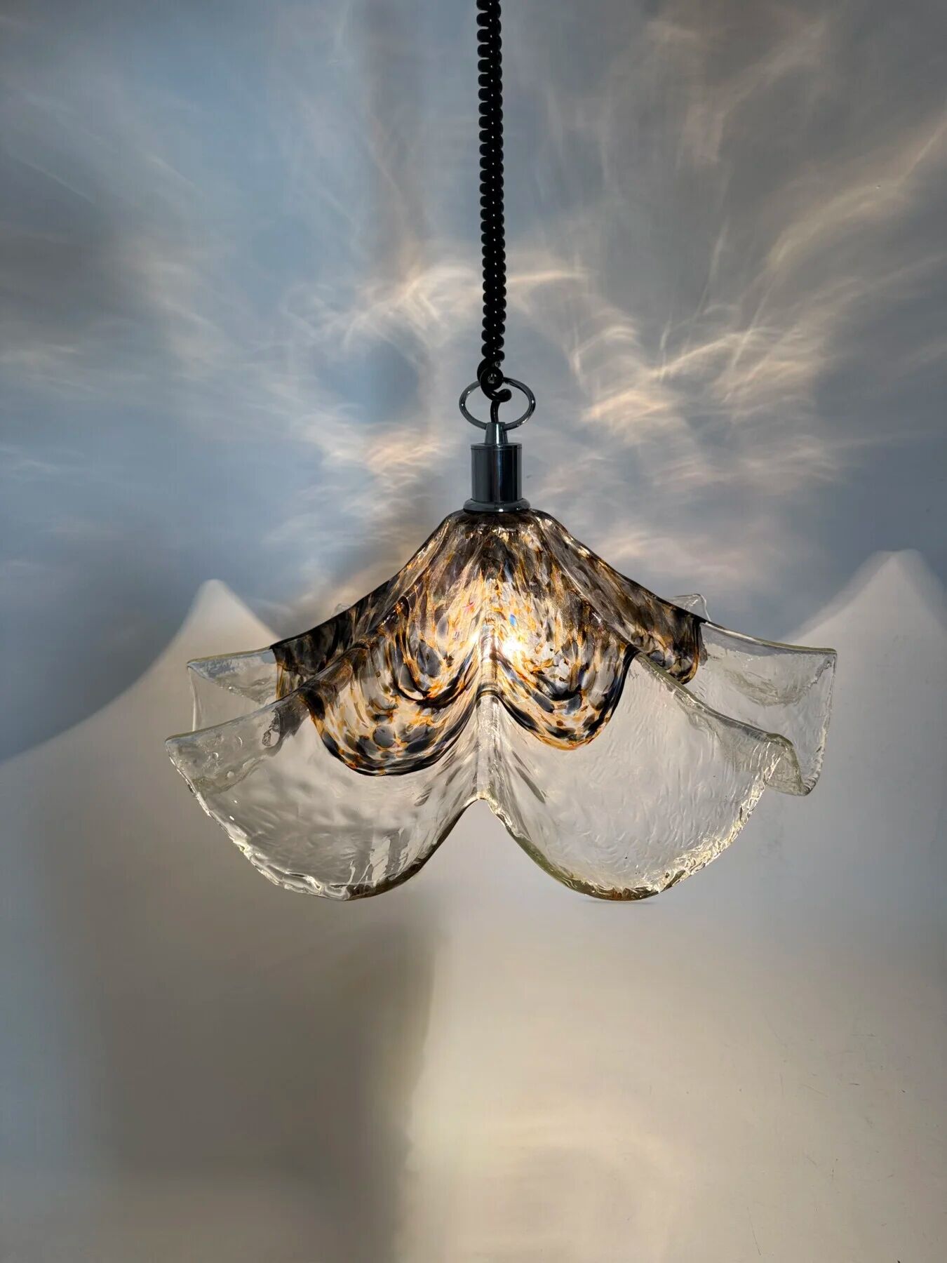 Lampe en verre et métal
