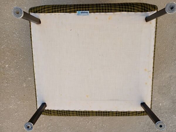 Paire de poufs ottomans design de Steiner années 50