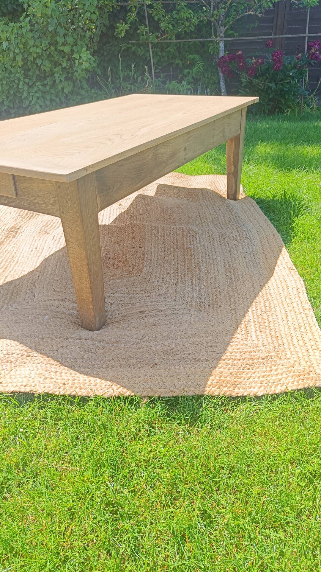 table ancienne en chêne massif restaurée