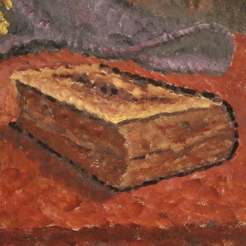 Signed painting oil on masonite still life dated 1942