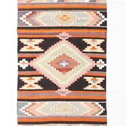 Pink & Brown Turkish Vintage Kilim Runner Rug, 77x387Cm