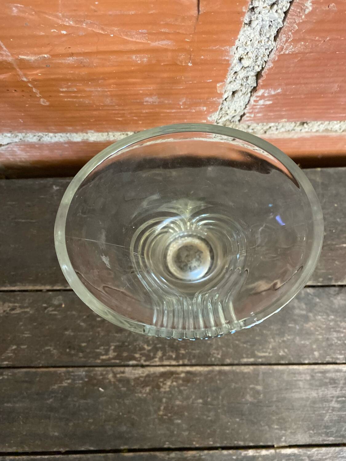 Vintage 1970s Moulded Glass Vase