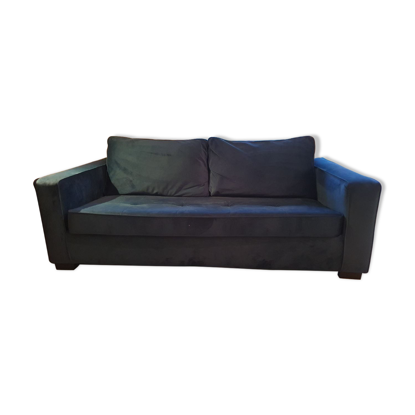 Canapé convertible velours bleu octave camif