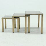 Set 23k Gold Plated Nesting Tables by Belgo Chrom 1970s