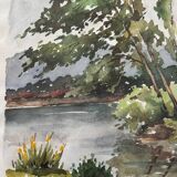Original watercolor signed Douet (20th century)