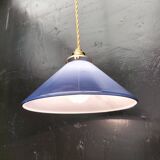 Blue opaline cone pendant light