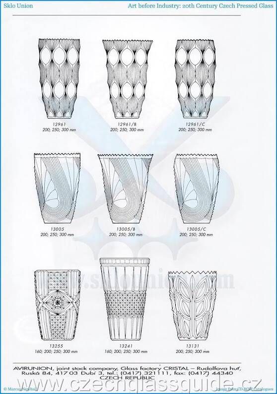 Vintage Clear Heavy Glass Vase by Rudolfova Huť / Czech Republic / 1960s