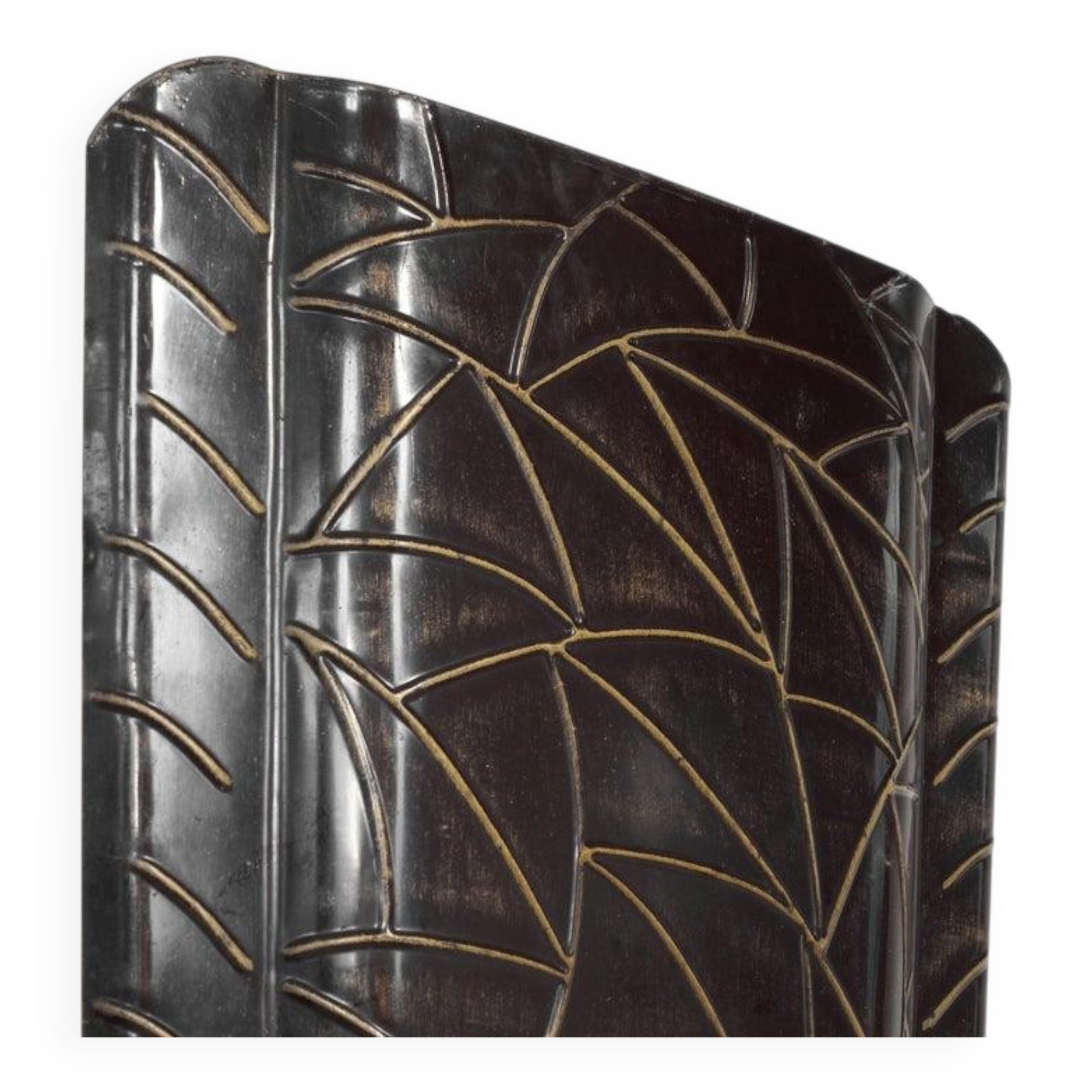 Art Deco fire screen in tin, 1940s