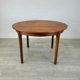 Table à manger ronde danoise teck scandinave vintage années 1960