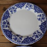 6 flat plates in old Gien earthenware