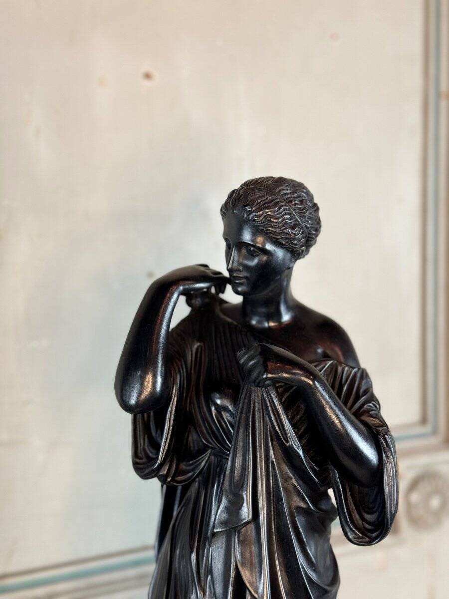 Diane de Gabies, bronze after the antique, black patina 19th century