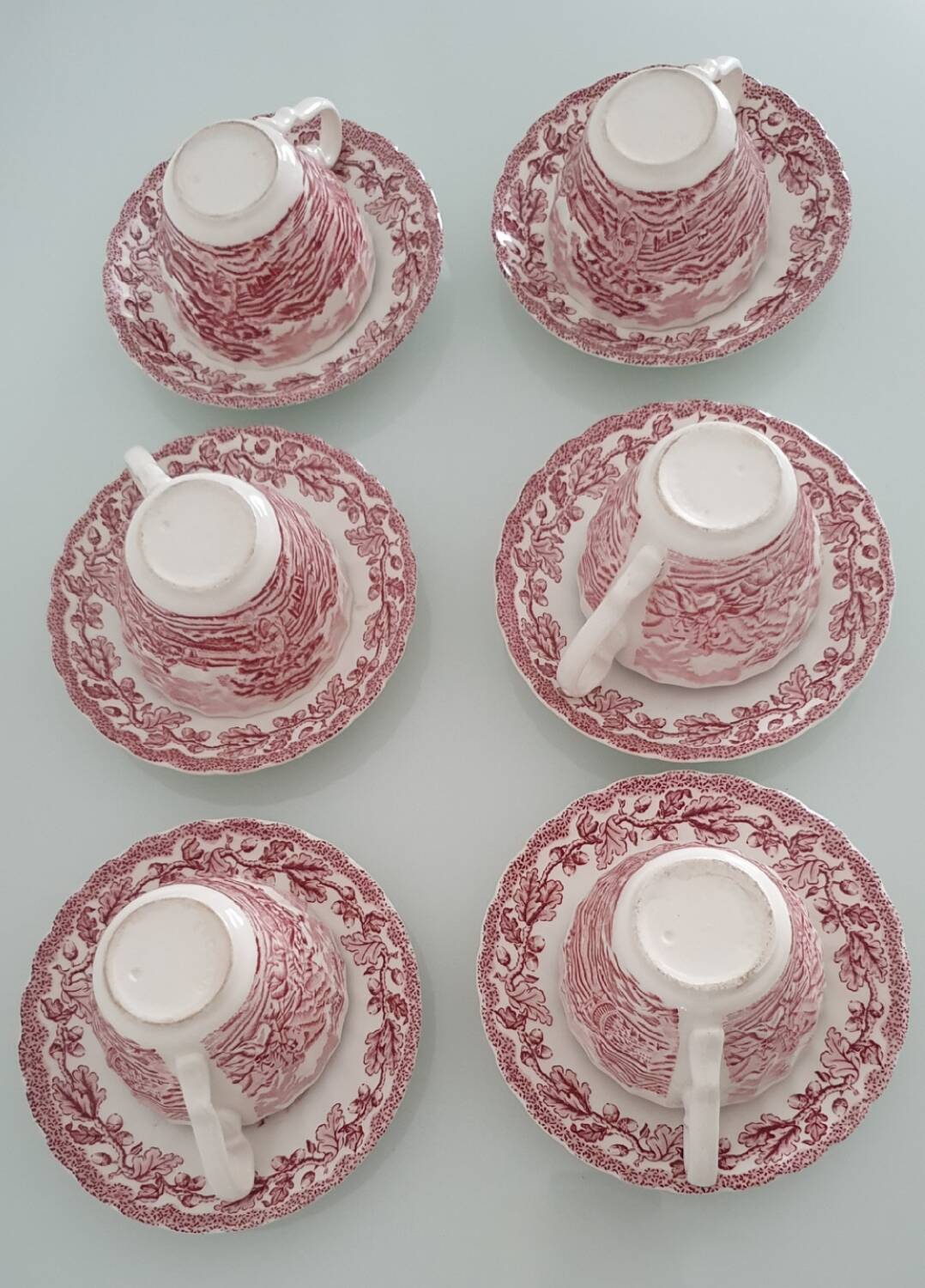 Myotts Country Life Set of 6 Cups and Saucers - England