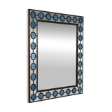Scandinavian Mirror with light-blue leaded-glass frame