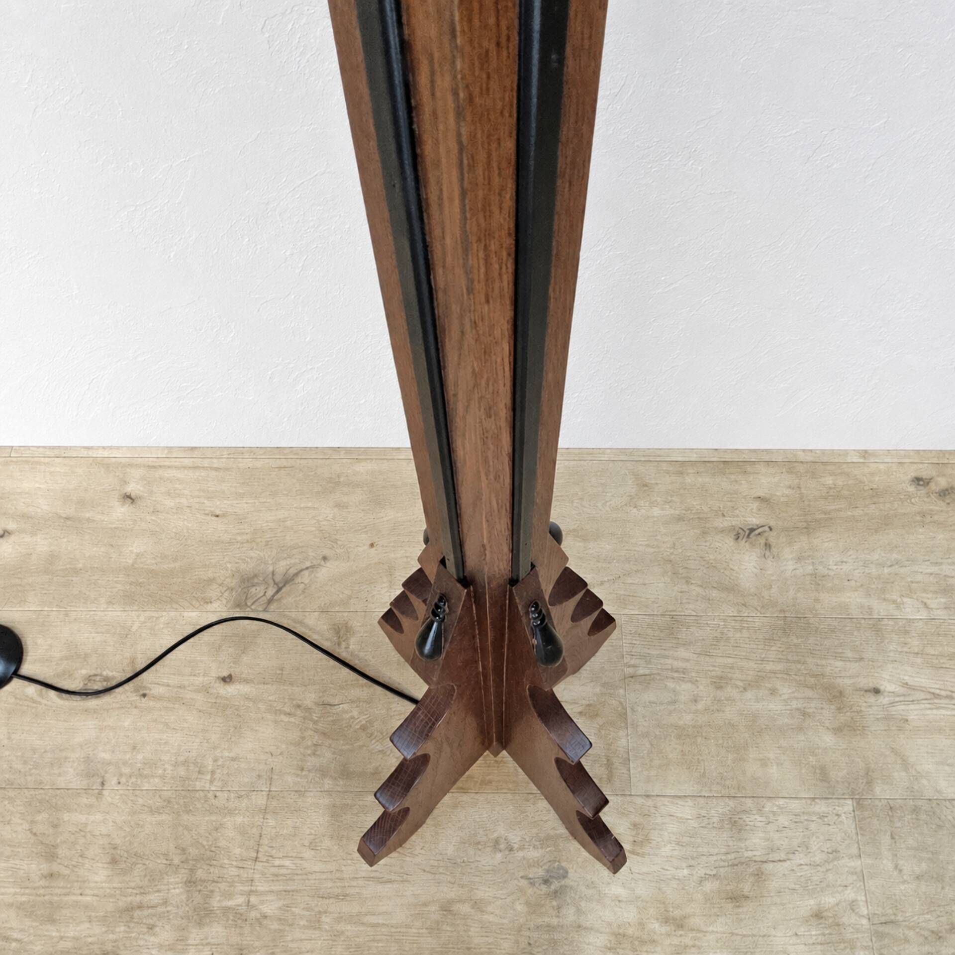 Lampe de sol Art Déco de l'École d'Amsterdam en vitrail