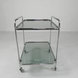 Vintage chrome serving trolley, 1960s