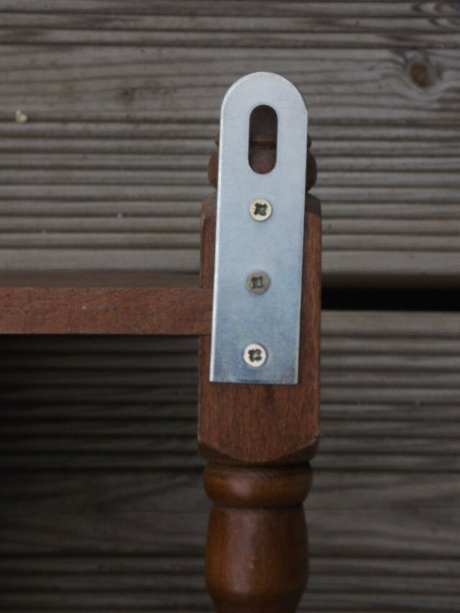 Vintage wooden wall coat rack with mirror and hooks, French, 3529