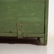 Antique painted pine bank safe – Central Europe, around 1900