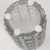 Vase en verre pressé moulé années 60 Hauteur 30 cm