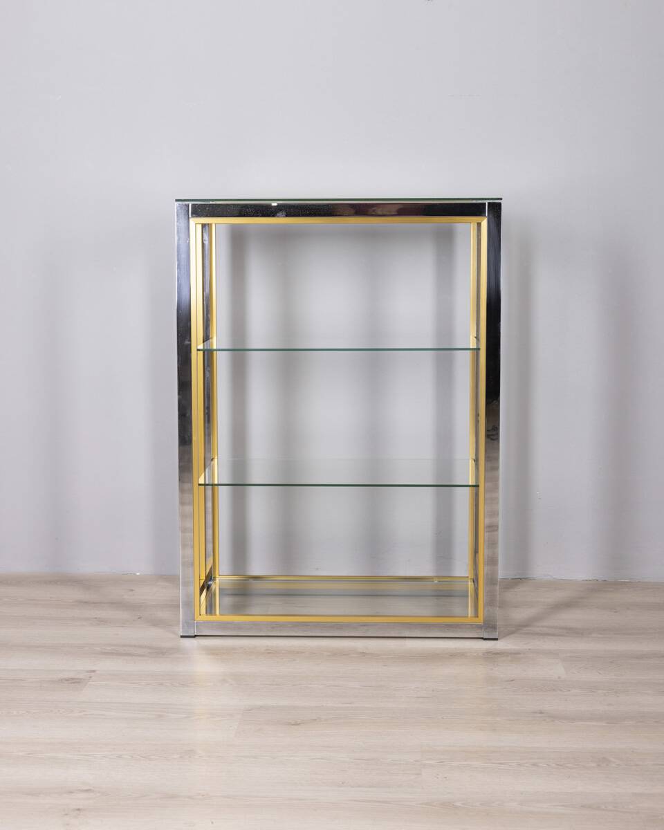Étagère en métal et verre des années 1970, conçue par renato zevi