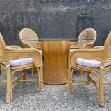 Vintage rattan dining table