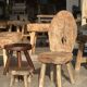 Mini low stool in upcycled old Asian teak H15 D24
