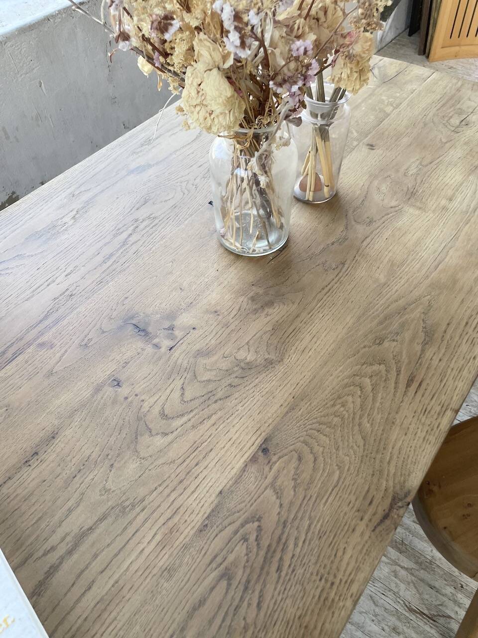 Solid oak farmhouse table 185cm