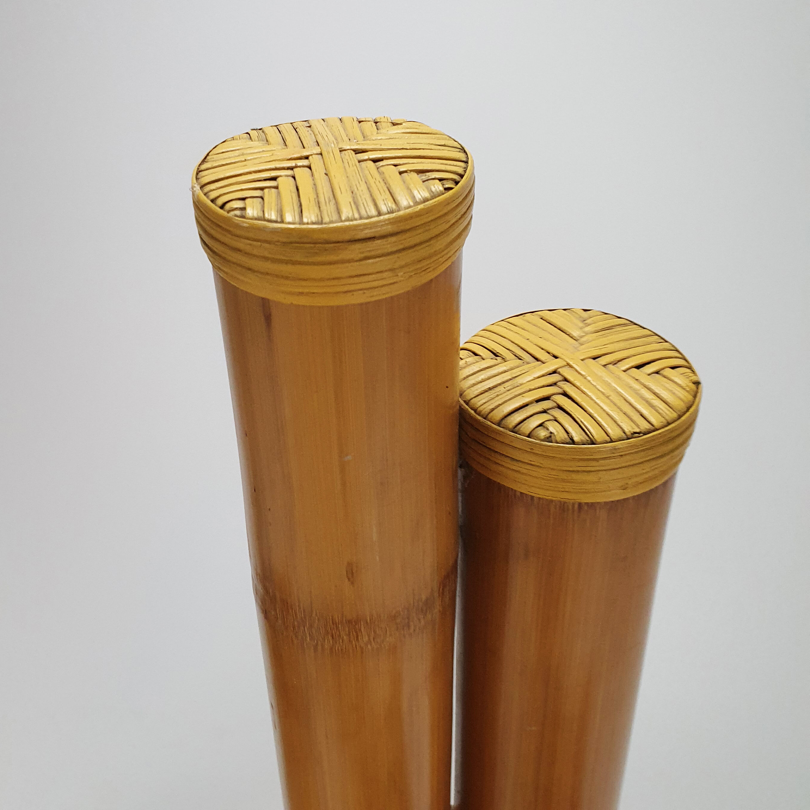 Set of 2 vintage bamboo side chairs, 1970