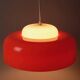 Fagerhults Belysning Pendant Lamp, Orange & White Acrylic, 1960s Space Age Design, Sweden