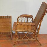 Vintage rattan lounge chair / garden chair