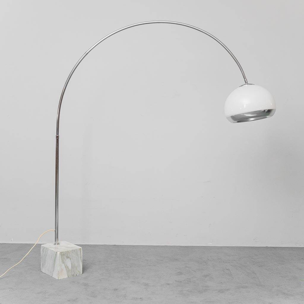 Harvey Guzzini arc floor lamp 1970s vintage modernism
