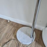Floor lamp design Lampshade White / chrome and marble