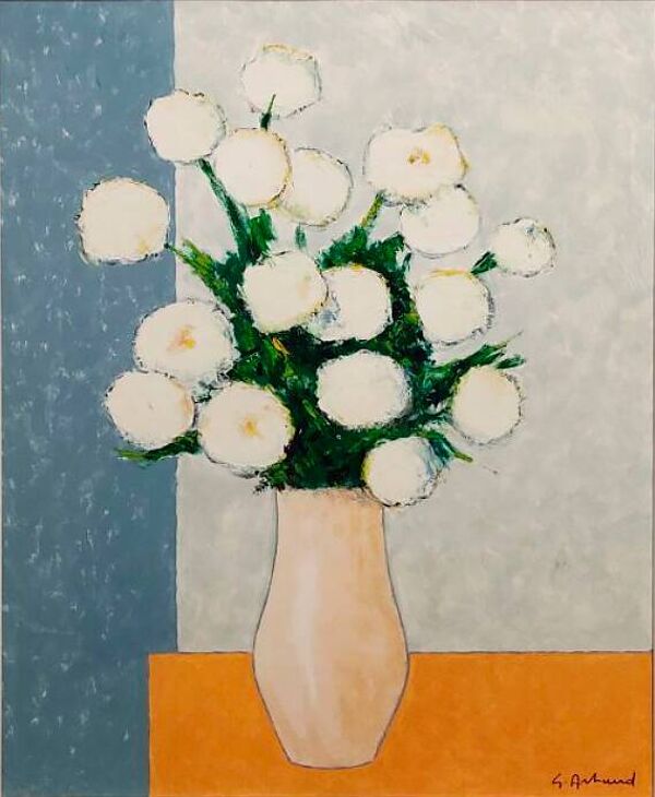 Bouquet de fleurs blanches'' par Gilbert Artaud