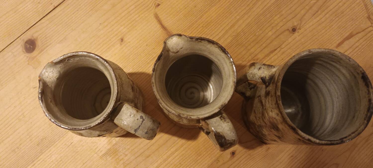 Set of 2 pots and 1 ceramic mug by Gustave RAYNAUD