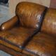 Howard & Son leather canapé, restored vintage, 3-seater