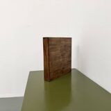 Square modernist wooden mirror — Scandinavian style, 1970s