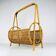 Vintage bamboo and Vienna straw magazine rack, Italy, 1960s.
