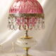 Glass and crystal pink boudoir grapevine lamp