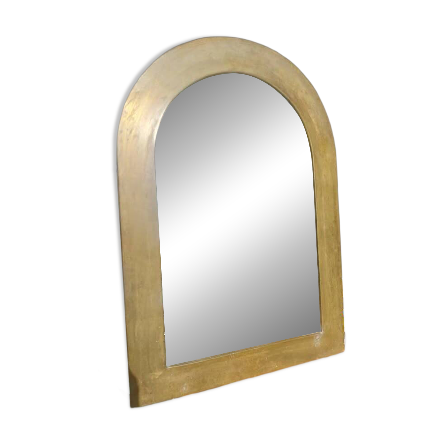 Vintage brass arched mirror