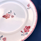 Plates Digoin Sarreguemines fleuries 19th century series Margaret pink flowers