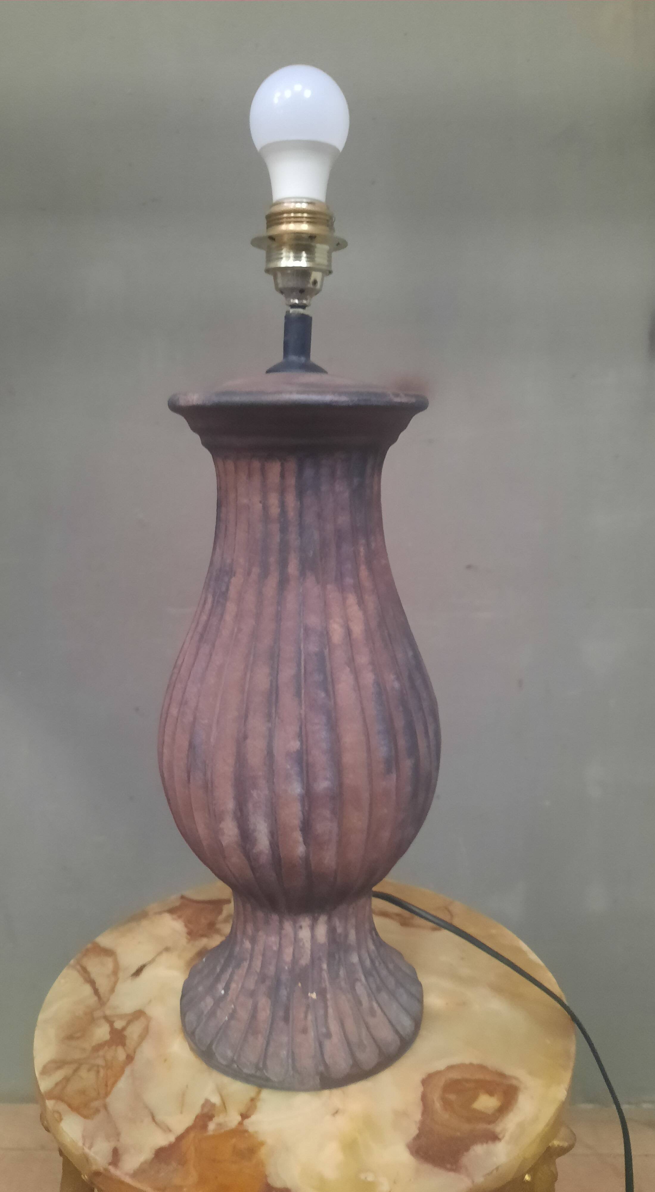 Glazed terracotta lamp