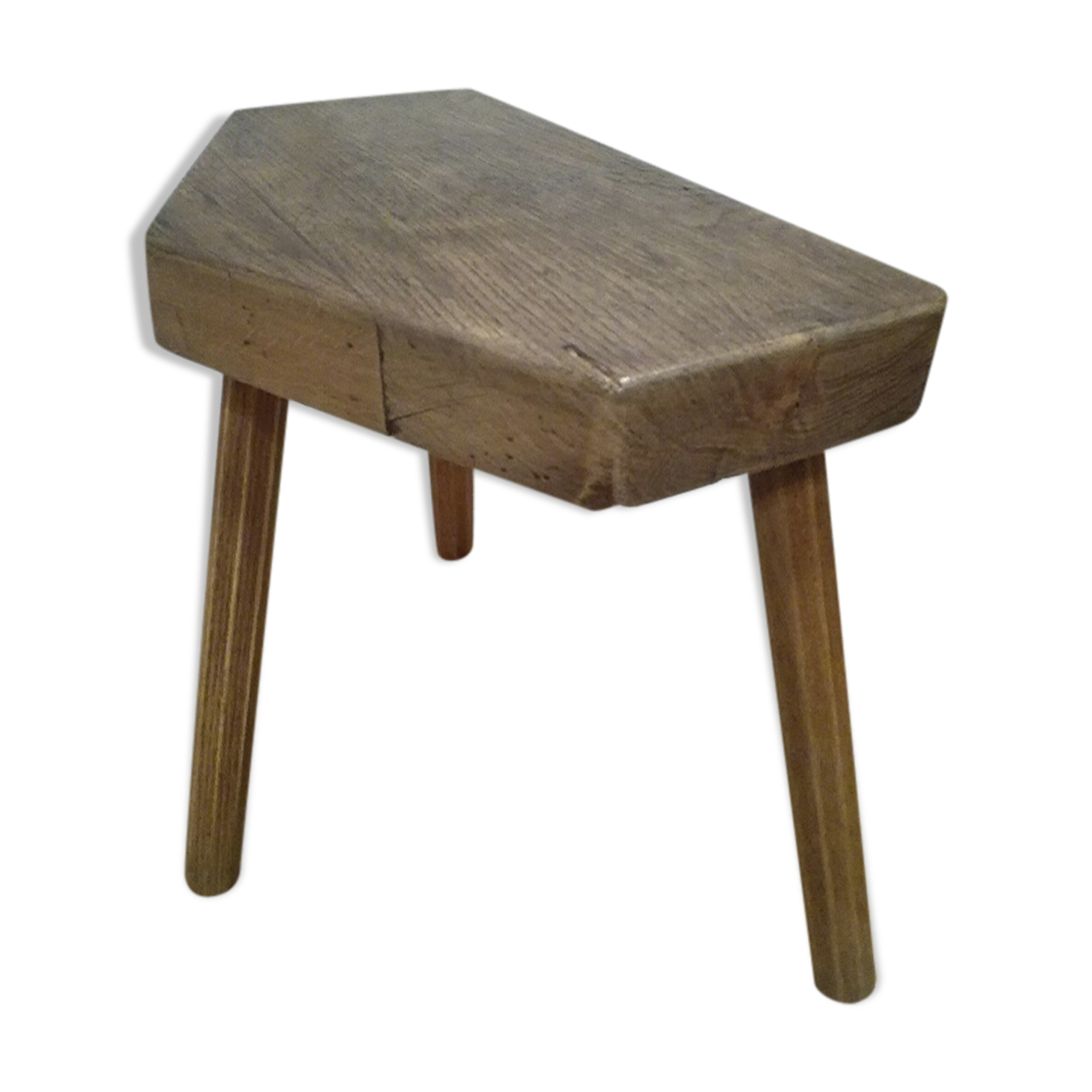 Raw wood tripod stool