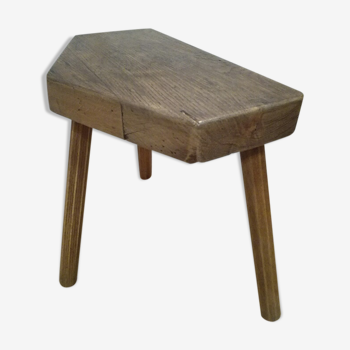 Raw wood tripod stool