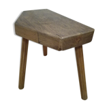 Raw wood tripod stool
