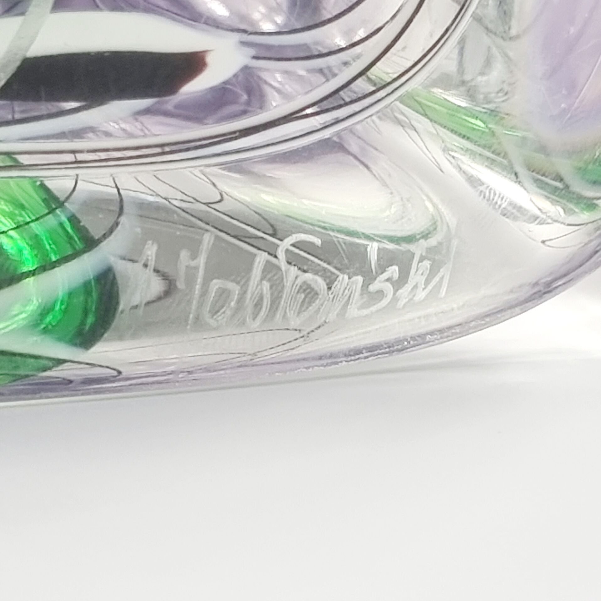 Art Glass Crystal Vase by Adam Jablonski, 1980s