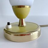 Lampe Vintage Années 50 Verre, Laiton Verre, Jaune