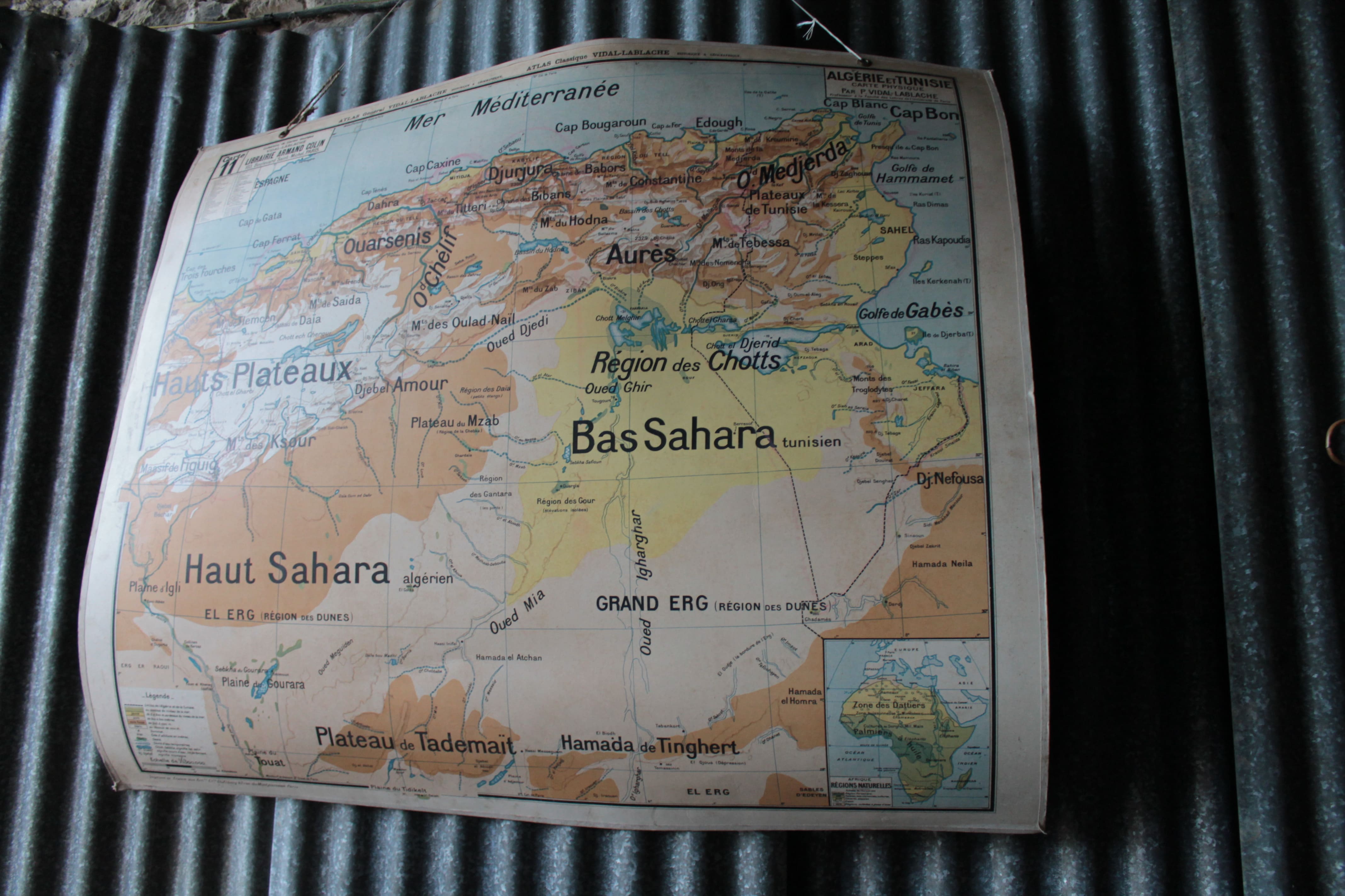 School map Vidal 11 bis Algeria and Tunisia